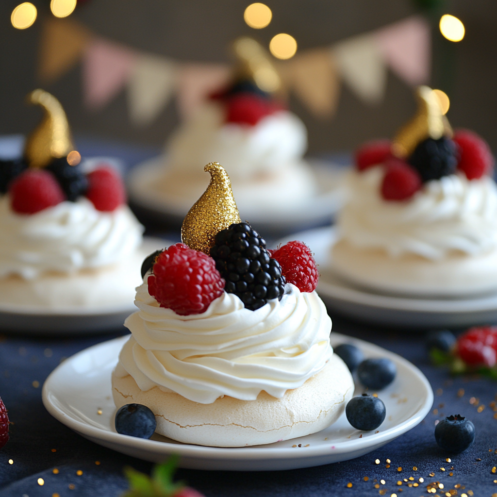 Mini Pavlovas with Fresh Berries