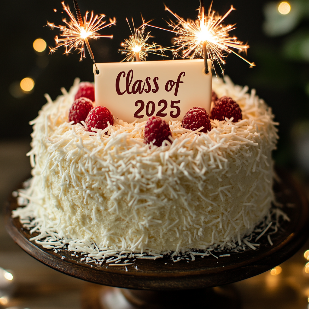 Coconut Raspberry Celebration Cake