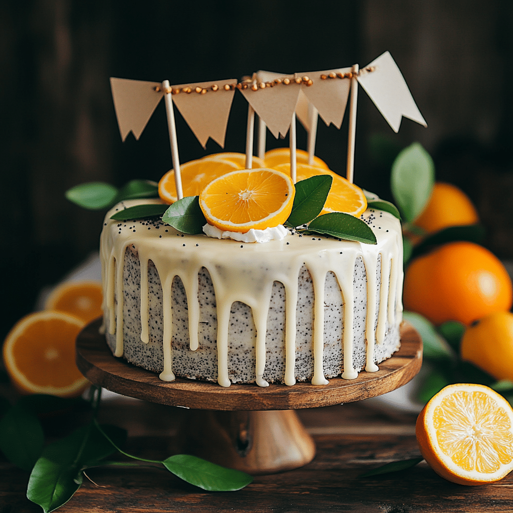 Lemon Poppy Seed Cake with Graduation Banner