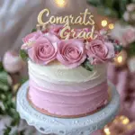 Rose Vanilla Graduation Cake 3 Rose Vanilla Graduation Cake
