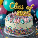 Confetti Graduation Cake 3 Confetti Graduation Cake