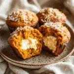 Carrot Coconut Muffins with Cream Cheese Center