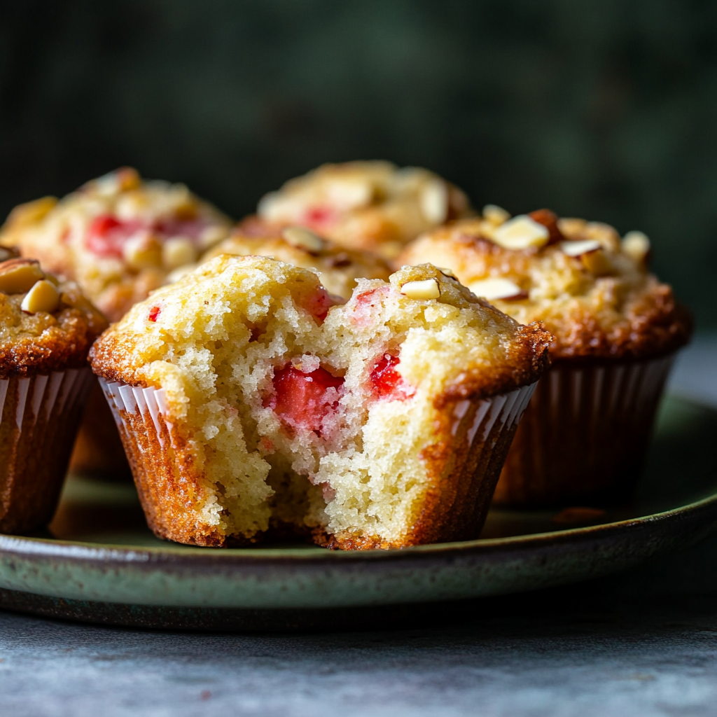 Strawberry Almond Ricotta Muffins