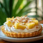Pineapple Coconut Tart with Yogurt Cream