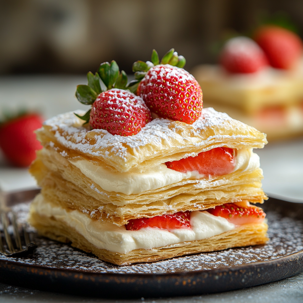 Orange Blossom Strawberry Mille-Feuille