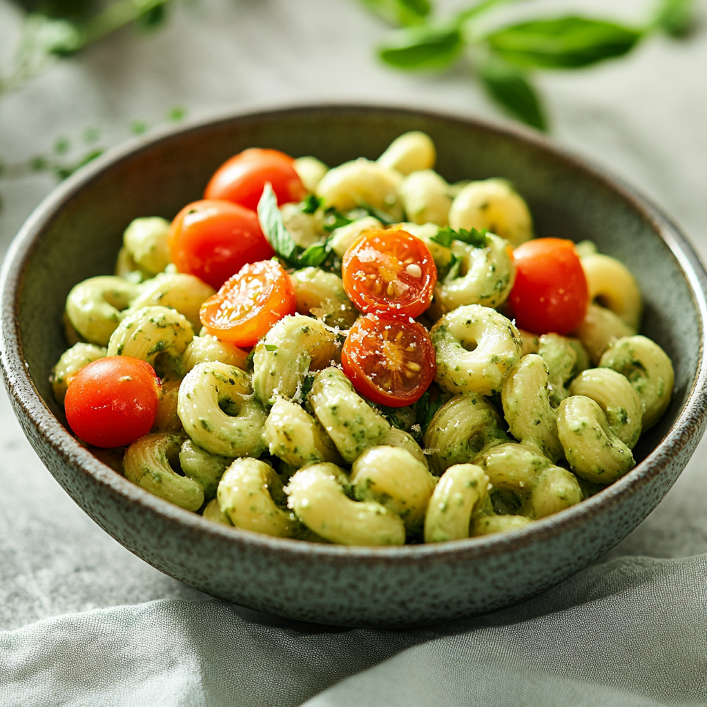 Creamy Avocado Pasta with Cherry Tomatoes
