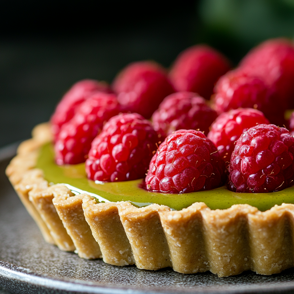 Matcha Raspberry Custard Tart