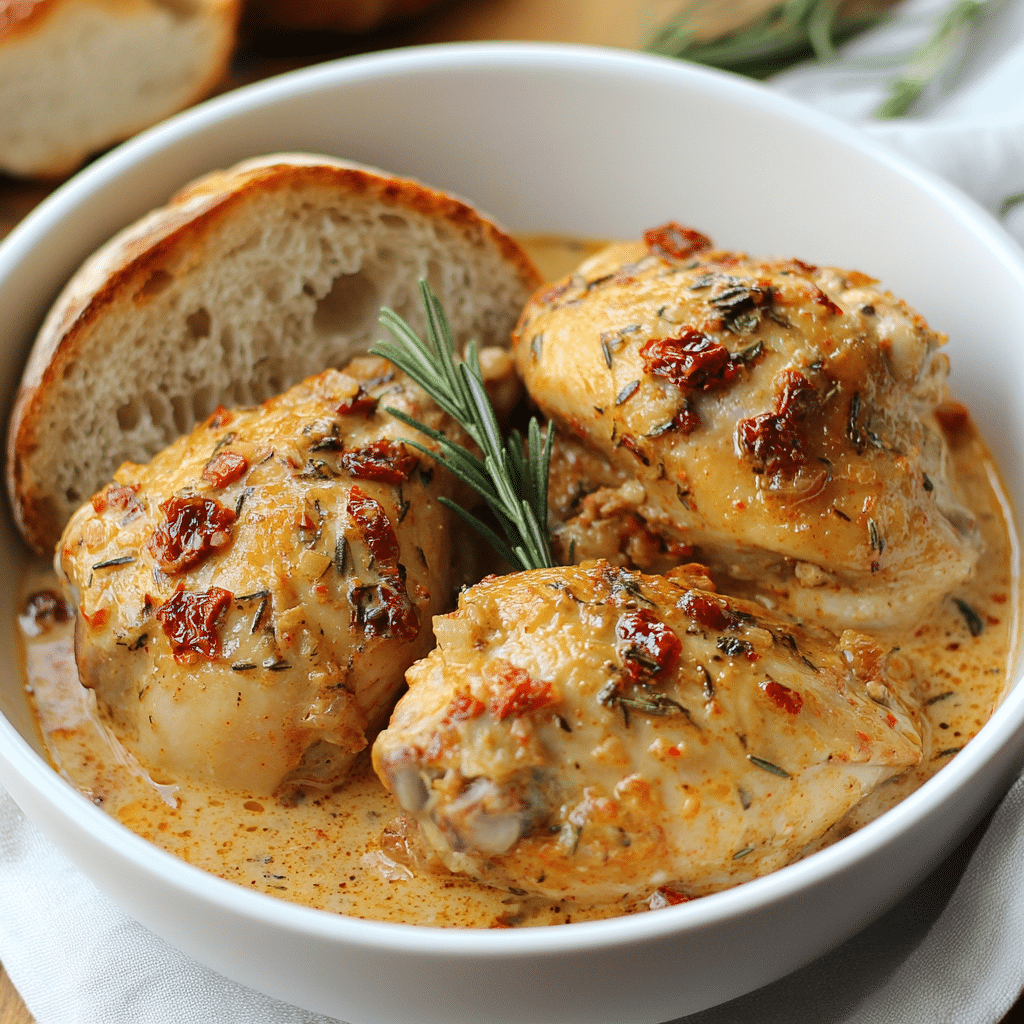 Creamy Garlic Chicken and Sun-Dried Tomatoes