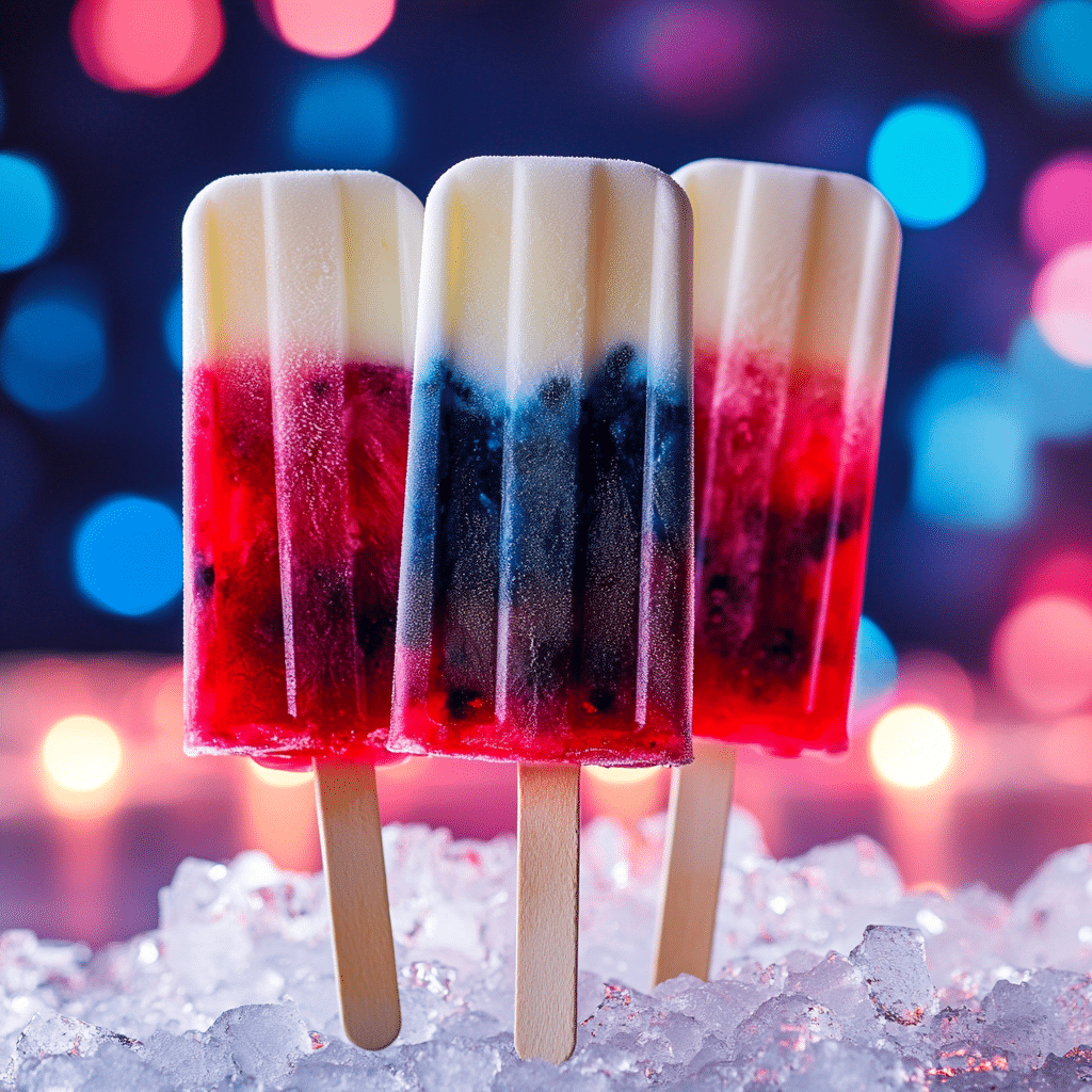 Red White Blueberry Popsicles