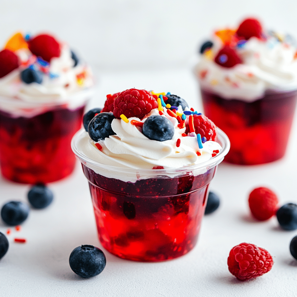 Red, White, and Blue Jello Cups