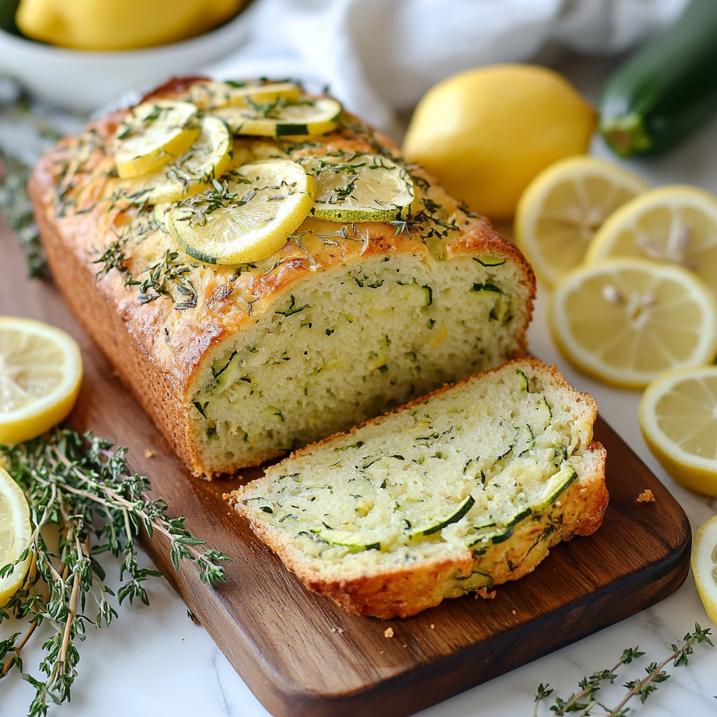 Zucchini Lemon Bread with Greek Yogurt