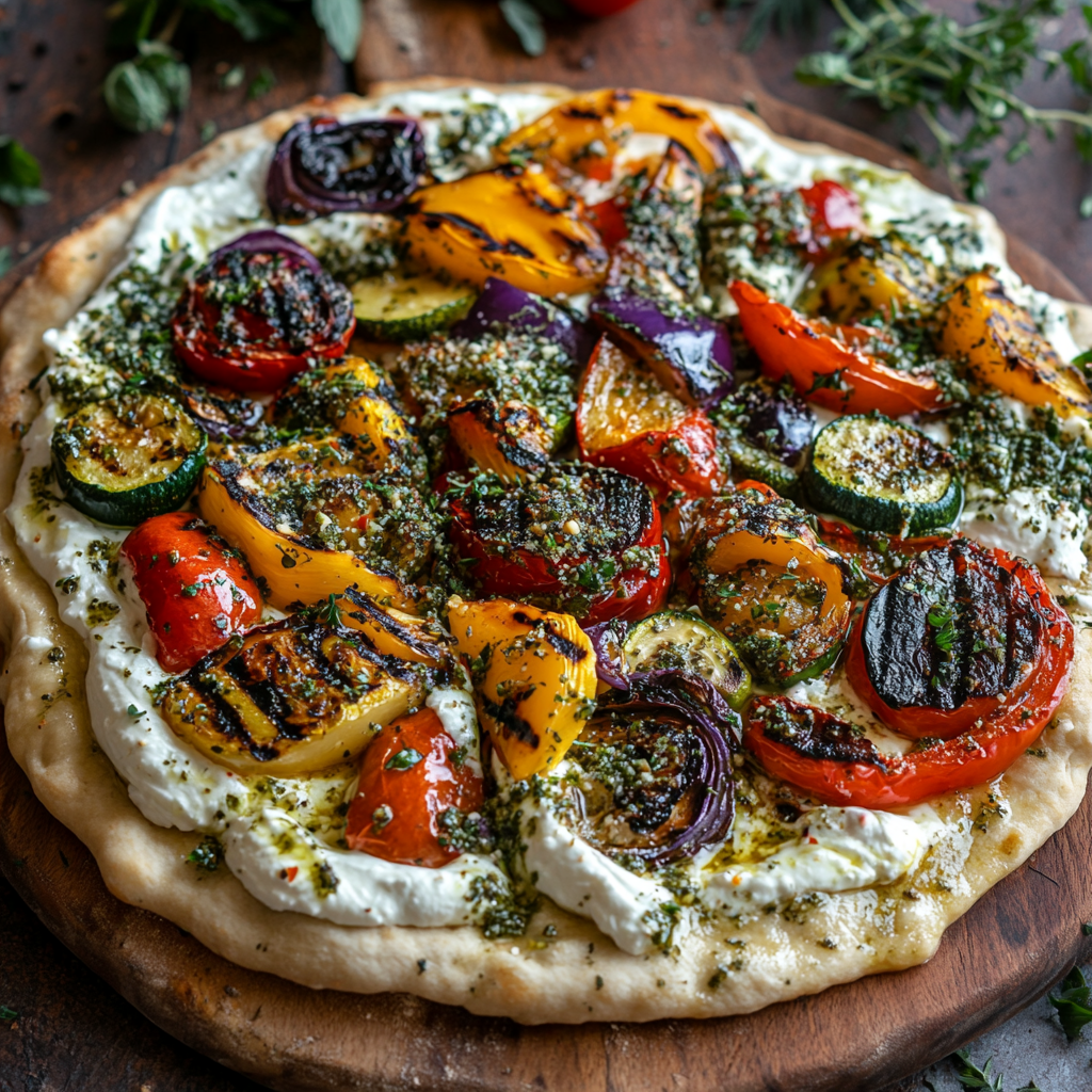Zaatar Veggie Pizza with Labneh