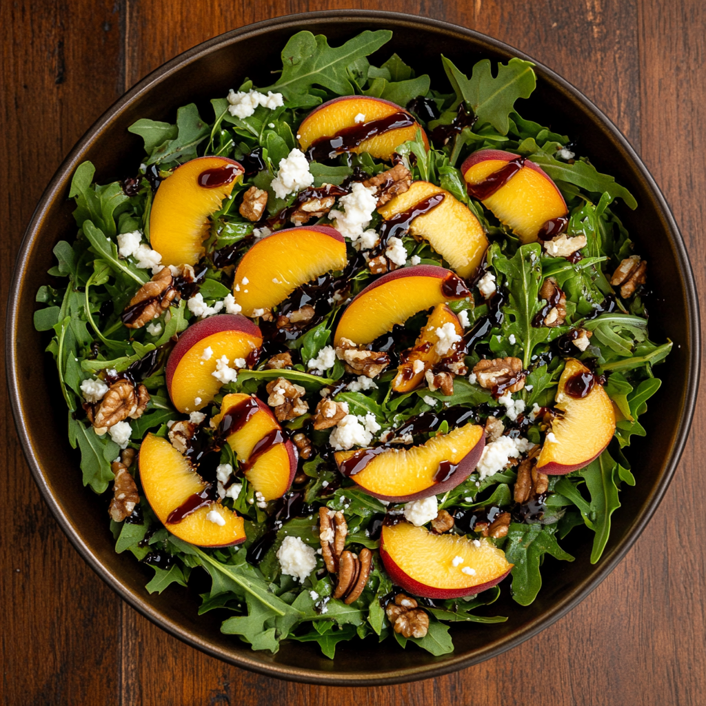 Peach Arugula Salad with Walnuts